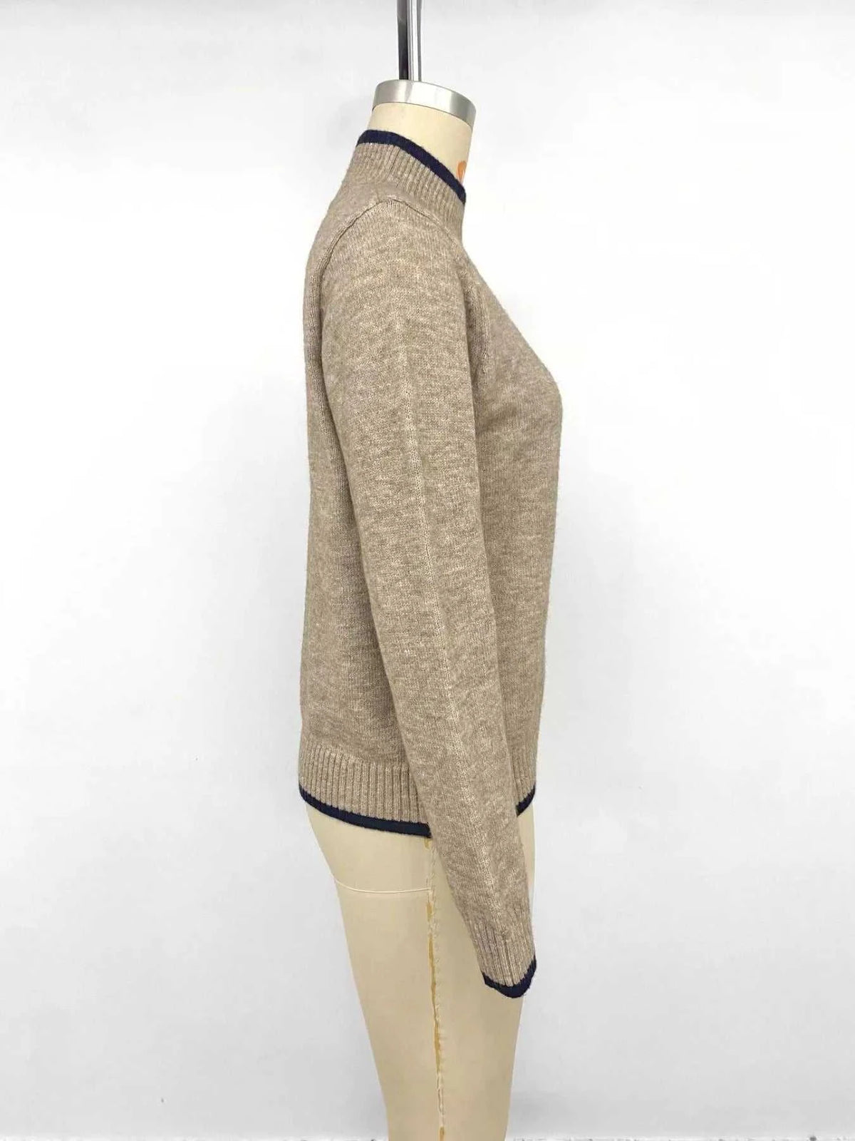 Cozy Mock Neck Sweater with Contrast Trim 100100811272855 41 Women's Sweaters and Knitwear Jerry's Apparel 