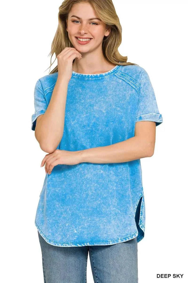 Zenana French Terry Washed Curved Hem Top 100100327761440 25 Affordable Fashion Under $100 Jerry's Apparel 