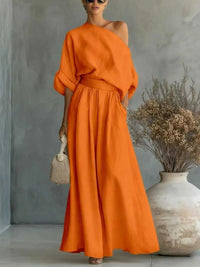 Full Size One Shoulder Top and Wide Leg Pants Set Plus Size 100100608957632 46 Affordable Fashion Under $100 Jerry's Apparel 