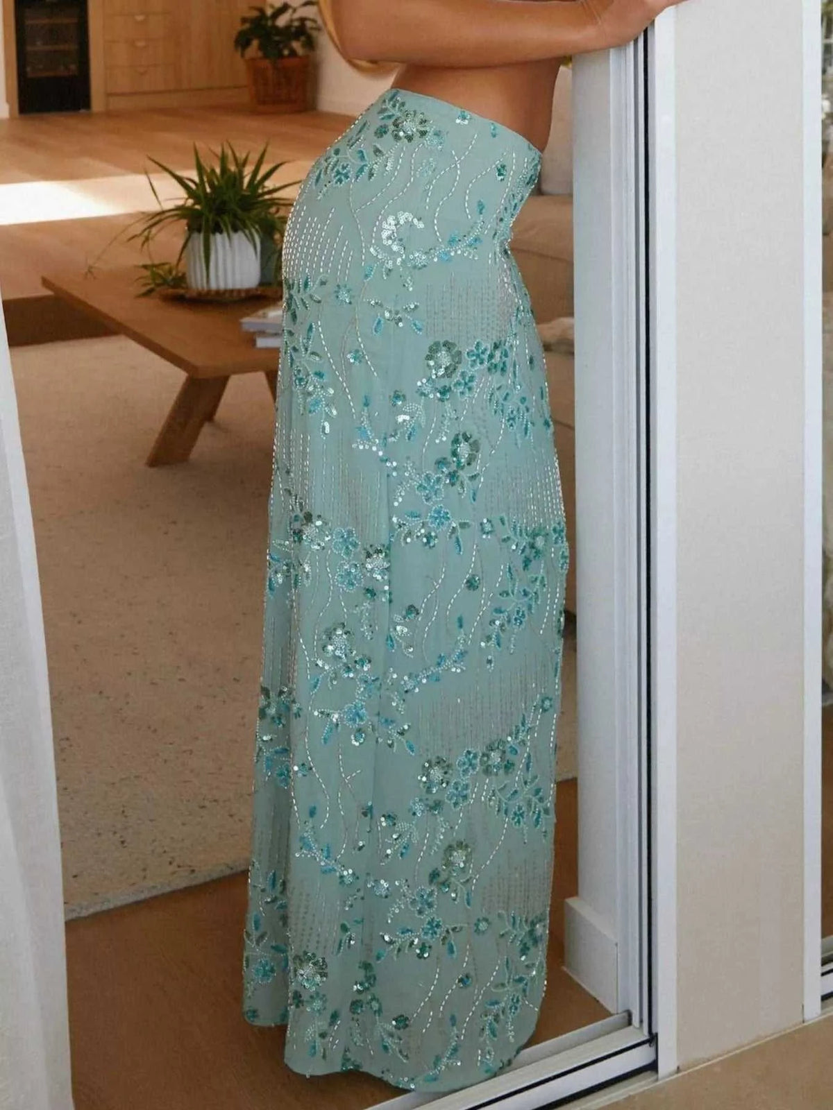 Sequin Embroidered Maxi Skirt 100100873081320 70 Affordable Fashion Under $100 Jerry's Apparel 