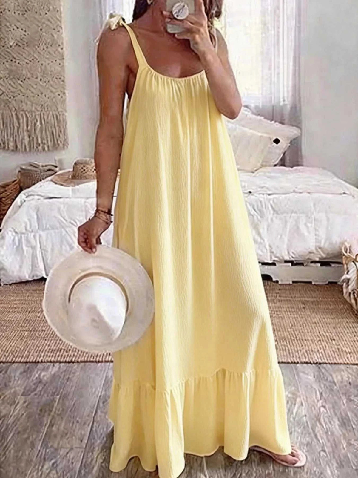 Sleeveless Tie Strap Flowy Maxi Dress 100100361101152 36 Affordable Fashion Under $100 Jerry's Apparel 