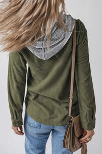Drawstring Button Up Long Sleeve Hooded Jacket 100100581622606 55 Affordable Fashion Under $100 Jerry's Apparel 
