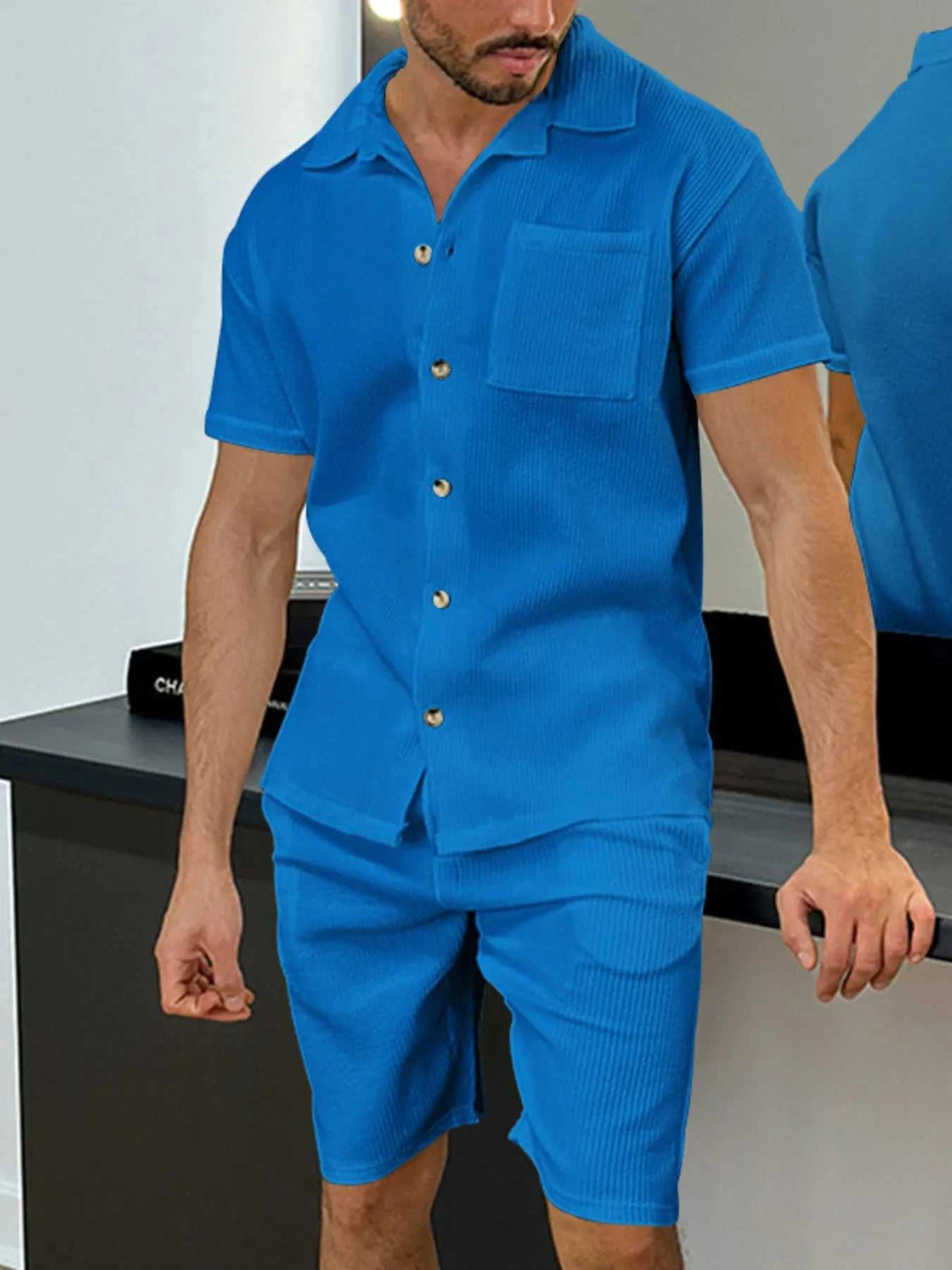 Men's Full Size Button Up Top and Shorts Set Plus Size 100400621550202 46 Affordable Fashion Under $100 Jerry's Apparel 