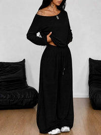 Full Size One-Shoulder Top and Drawstring Pants Set Plus Size 100100885816388 29 Affordable Fashion Under $100 Jerry's Apparel 