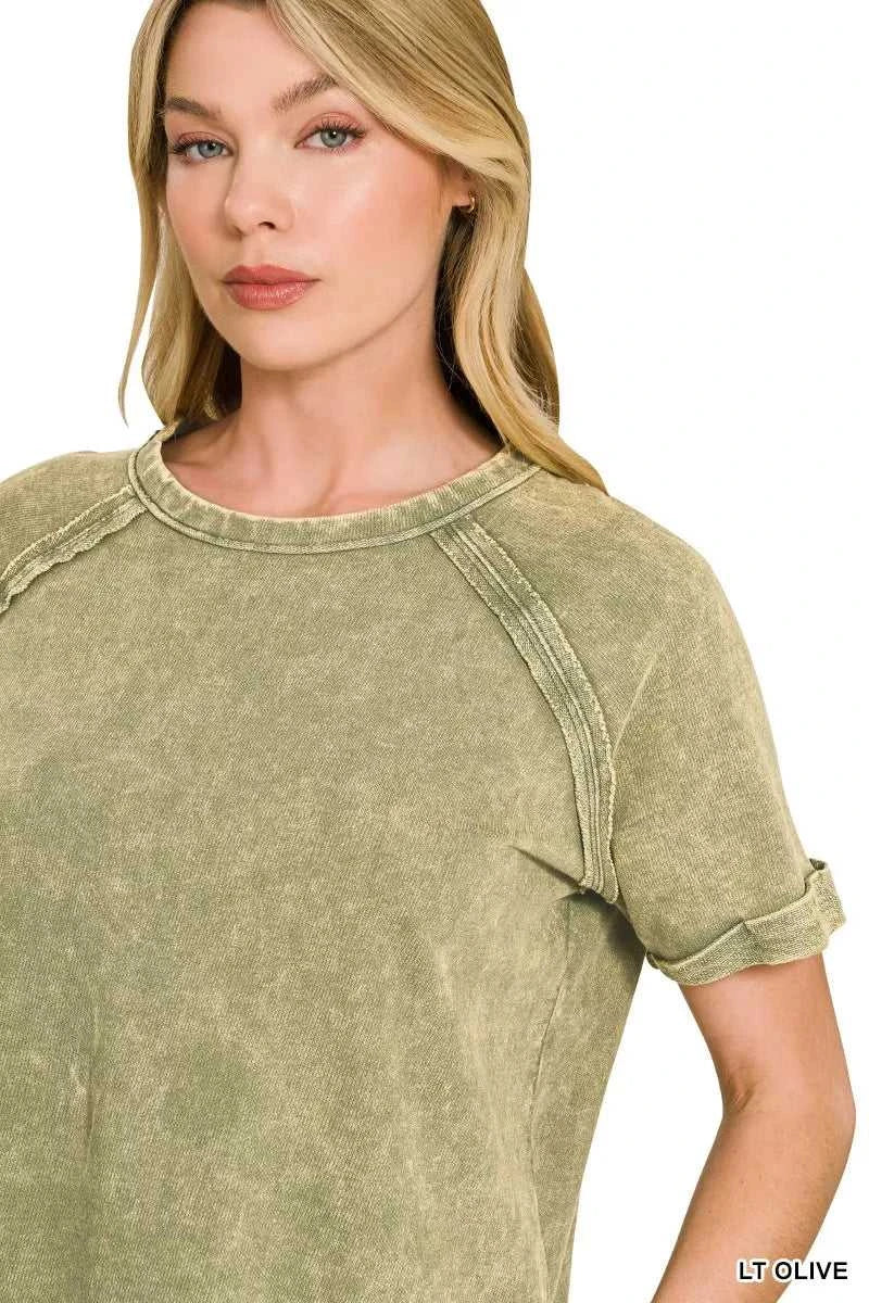 Zenana French Terry Washed Curved Hem Top 100100637861116 25 Affordable Fashion Under $100 Jerry's Apparel 