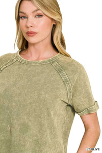 Zenana French Terry Washed Curved Hem Top 100100637861116 25 Affordable Fashion Under $100 Jerry's Apparel 