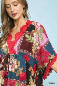 Umgee Abstract Print V-Neck Mini Dress 100100435211939 51 Affordable Fashion Under $100 Jerry's Apparel 