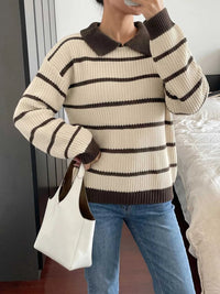 Striped Knit Polo Sweater 100100473191463 39 Affordable Fashion Under $100 Jerry's Apparel 