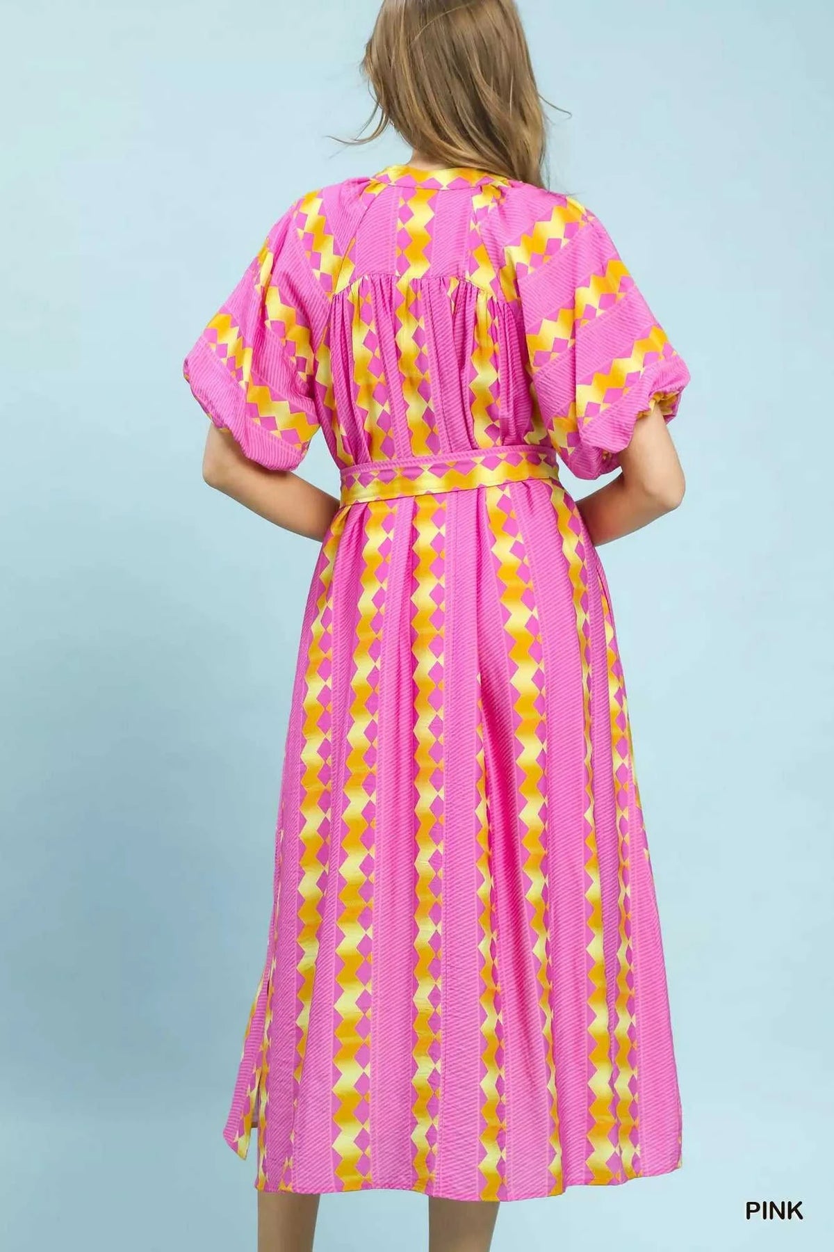 Umgee Geo Stripe Smocked Waist Tie Dress 100100508391124 66 Affordable Fashion Under $100 Jerry's Apparel 