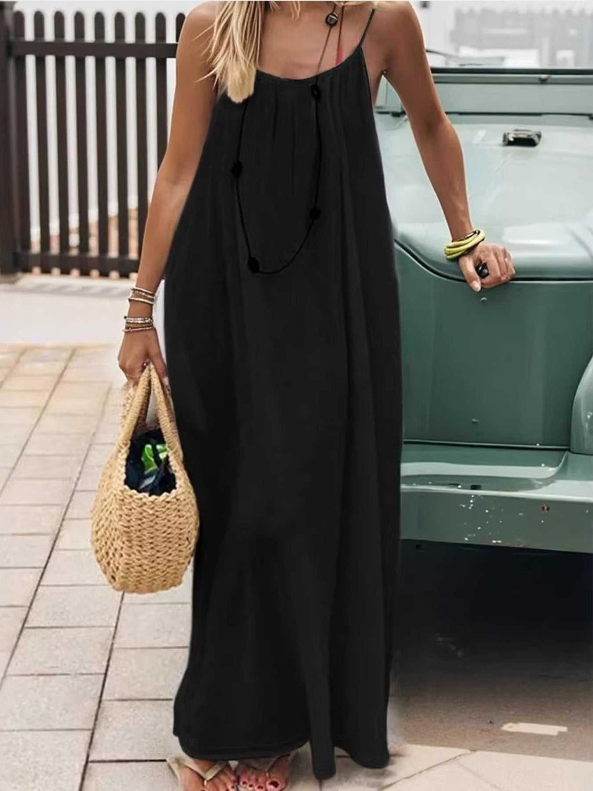 Full Size Backless Scoop Neck Maxi Dress Plus Size 100100427117994 25 Affordable Fashion Under $100 Jerry's Apparel 