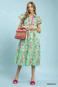 Umgee Bold Mixed Floral Tiered Midi Dress 100100044911362 66 Affordable Fashion Under $100 Jerry's Apparel 