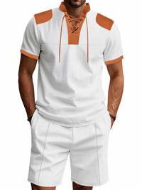 Men's Full Size Lace-Up Collar Casual Top and Shorts Set Plus Size 100400716849911 39 Affordable Fashion Under $100 Jerry's Apparel 