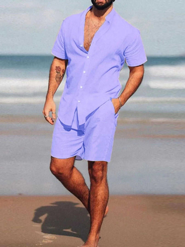 Men's Full Size Short Sleeve Shirt and Shorts Set Plus Size 100400016233105 37 Affordable Fashion Under $100 Jerry's Apparel 