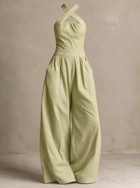Full Size Halter Neck Wide-Leg Jumpsuit Plus Size 101001857800379 54 Affordable Fashion Under $100 Jerry's Apparel 