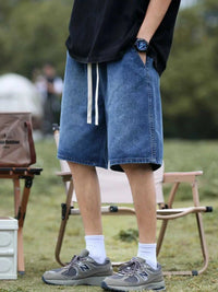 Men's Plus Size Loose Fit Denim Shorts with Drawstring 100400778122247 31 Affordable Fashion Under $100 Jerry's Apparel 