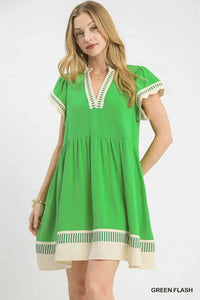 Umgee Linen Color Block Flutter Sleeve Dress 100100672301726 51 Affordable Fashion Under $100 Jerry's Apparel 