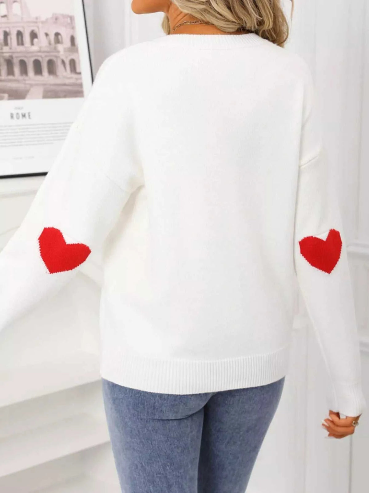 Valentine's Day Heart Graphic Dropped Shoulder Sweater 100100820549712 49 Affordable Fashion Under $100 Jerry's Apparel 