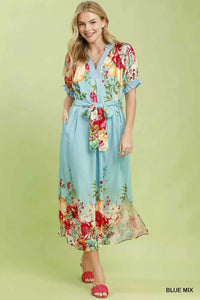 Umgee Mix Floral Border Print Midi Dress 100100450791810 66 Affordable Fashion Under $100 Jerry's Apparel 