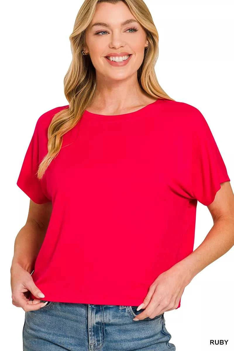 Zenana Round Neck Short Sleeve Cropped T-Shirt 100100378541413 22 Affordable Fashion Under $100 Jerry's Apparel 