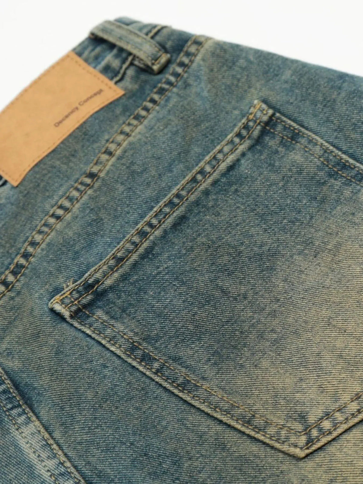 Men's Distressed Camo Patchwork Denim Shorts