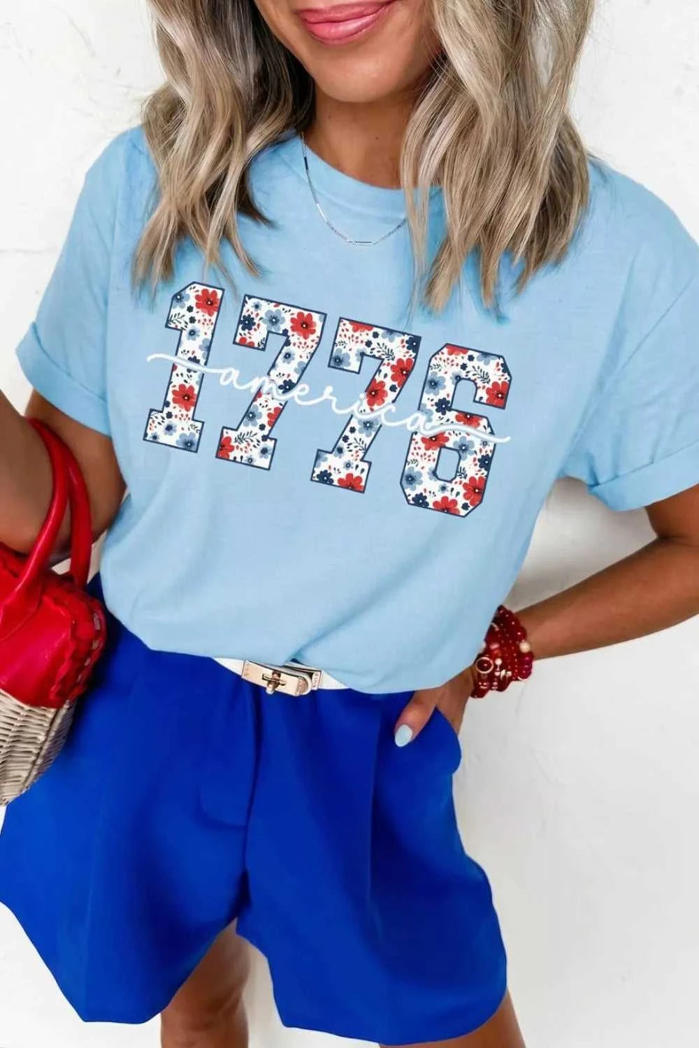 America 1776 Floral Print Relaxed T Shirt 100100228018413 31 Affordable Fashion Under $100 Jerry's Apparel 