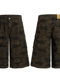 Men's Camouflage Cargo Wide Leg Shorts