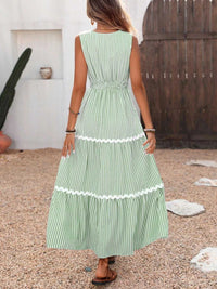 Striped Surplice Sleeveless Tiered Dress 100100621601868 42 Affordable Fashion Under $100 Jerry's Apparel 