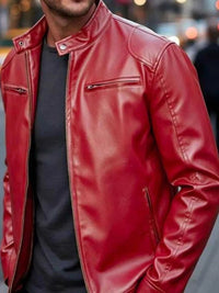 Men's Full Size Faux Leather Bomber Jacket with Zipper Pockets Plus Size 100400798610122 70 Affordable Fashion Under $100 Jerry's Apparel 