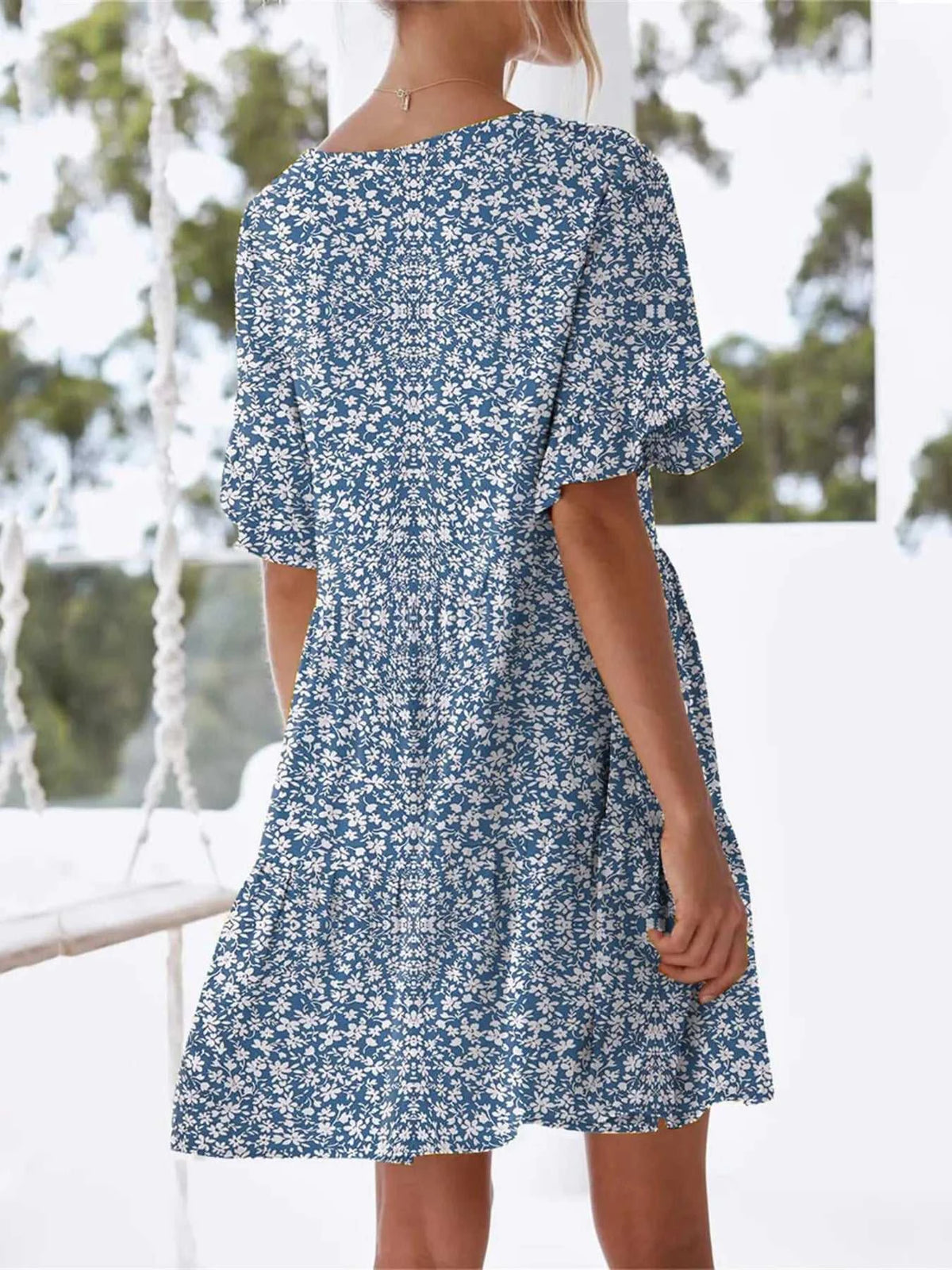 Polka Dot V-Neck Short Sleeve Mini Dress 100100568295398 24 Gifts for Her Jerry's Apparel 