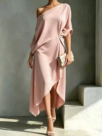 Full Size One-Shoulder Asymmetric Hem Midi Dress Plus Size 101001732260581 53 Gifts for Her Jerry's Apparel 
