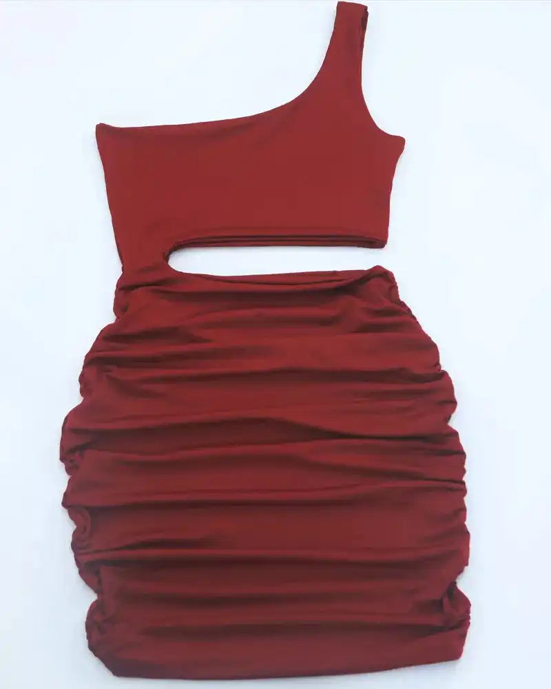 One-Shoulder Cutout Ruched Bodycon Mini Dress 101001098960768 27 Gifts for Her Jerry's Apparel 