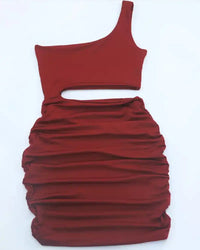 One-Shoulder Cutout Ruched Bodycon Mini Dress 101001098960768 27 Gifts for Her Jerry's Apparel 