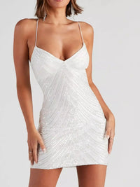 Sleeveless Sequin Embellished Bodycon Mini Cami Dress 101001090650712 56 Gifts for Her Jerry's Apparel 