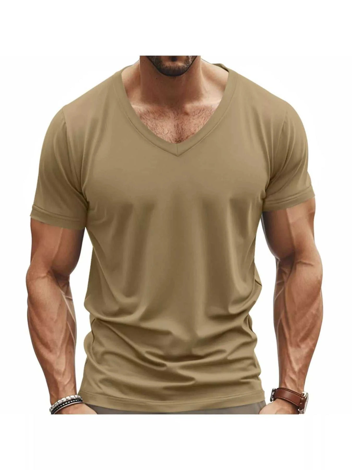 Men's Full Size Slim Fit V-Neck Basic T-Shirt Plus Size 100400784270679 24 Affordable Fashion Under $100 Jerry's Apparel 