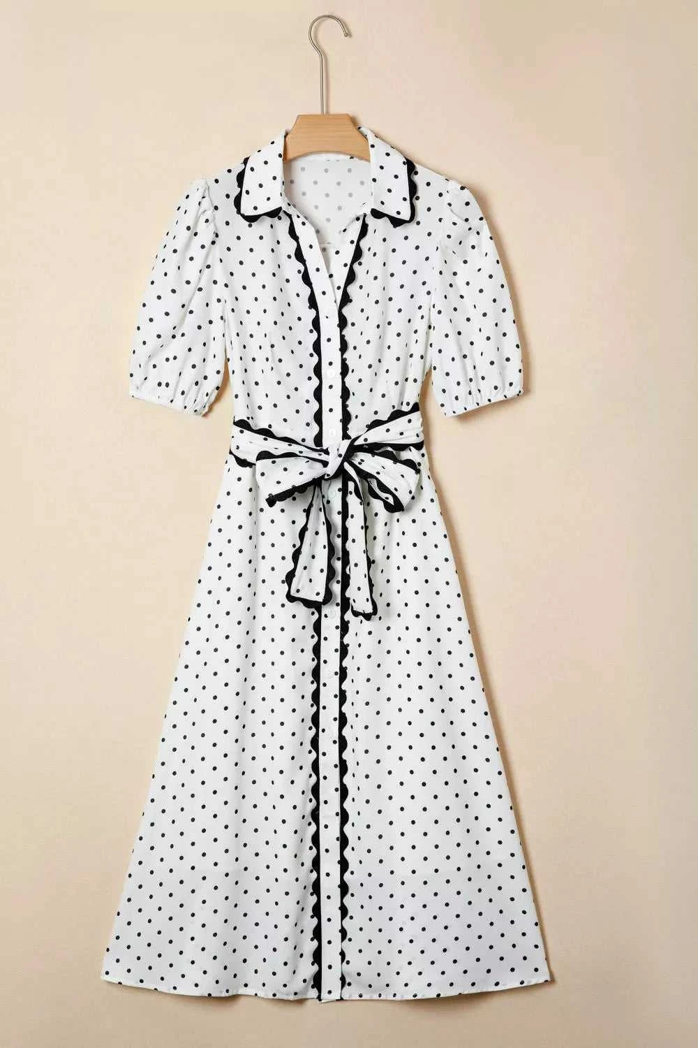Polka Dot Half Sleeve Midi Dress 100100716011023 79 Affordable Fashion Under $100 Jerry's Apparel 