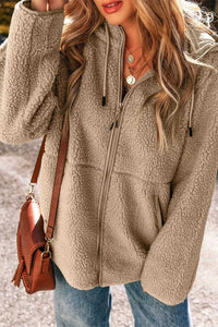 Drawstring Fleece Zip Up Hooded Jacket 100100076344341 72 Affordable Fashion Under $100 Jerry's Apparel 