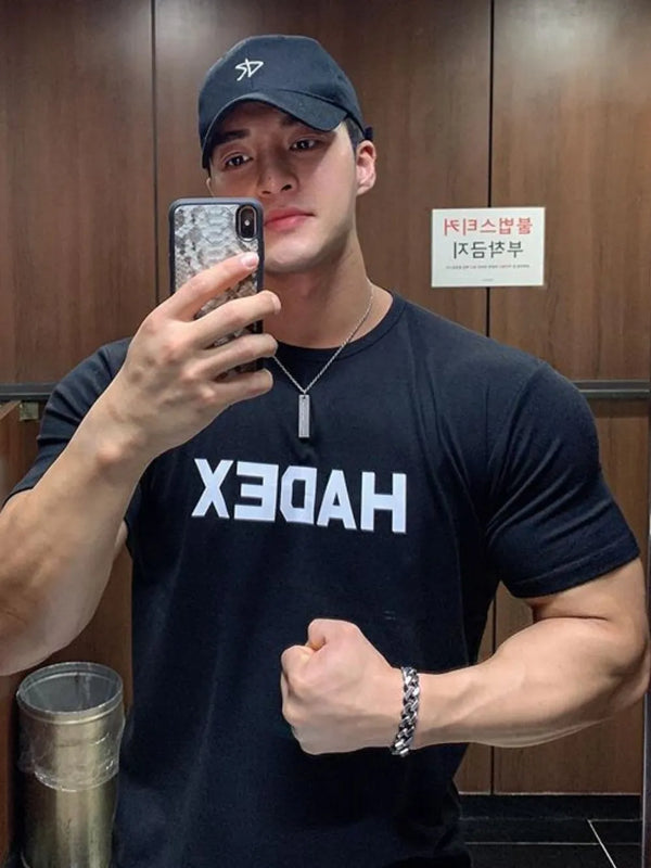 Men's Plus Size Round Neck Letter Graphic T-Shirt