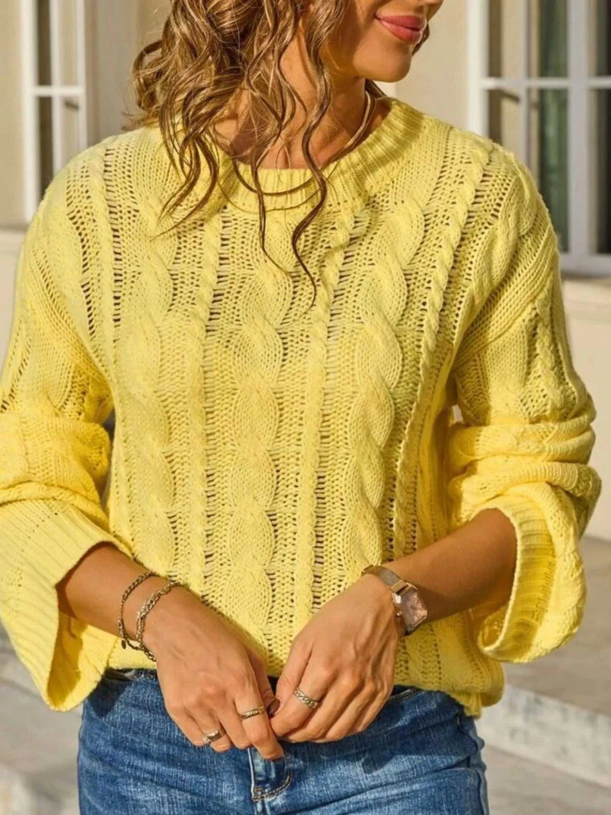 Cable Knit Long Sleeve Sweater 100100664831062 46 Affordable Fashion Under $100 Jerry's Apparel 