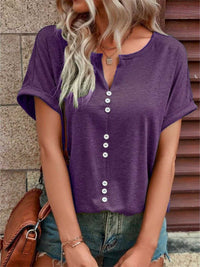 Full Size Decor Button Short Sleeve T-Shirt Plus Size 100100492662512 24 Affordable Fashion Under $100 Jerry's Apparel 