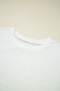 Lace Patchwork Cap Sleeve Round Neck T Shirt