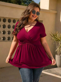 Plus Size Surplice Short Sleeve T-Shirt 100100382914132 26 Affordable Fashion Under $100 Jerry's Apparel 