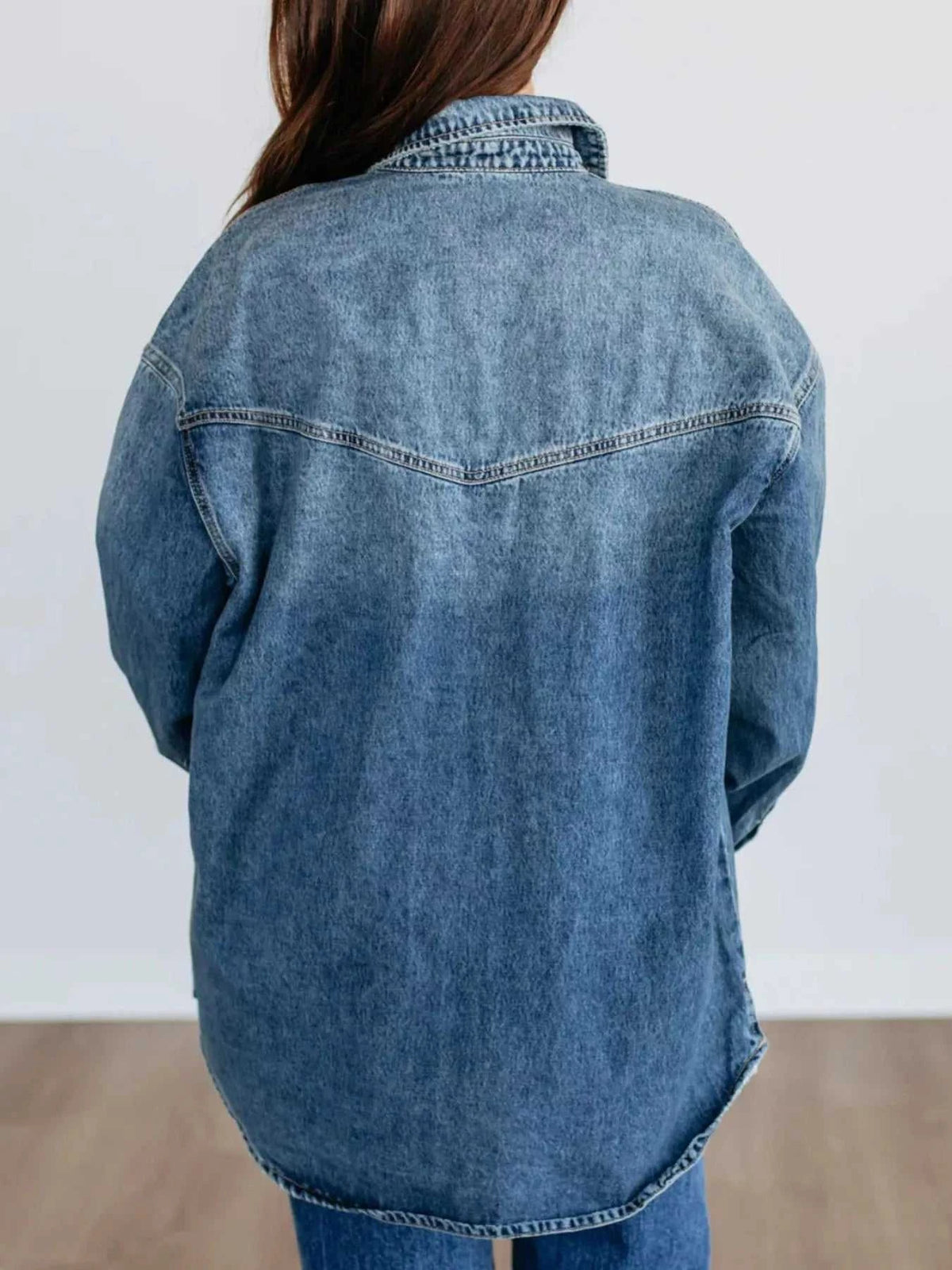 Snap Down Dropped Shoulder Denim Jacket 100100843173747 67 Affordable Fashion Under $100 Jerry's Apparel 
