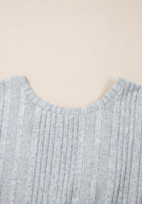 Crossover Backless Long Sleeve Knit Top