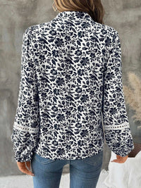 Printed Tie Neck Long Sleeve Blouse 100100483446617 35 Affordable Fashion Under $100 Jerry's Apparel 