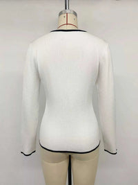 Contrast Trim Button Decor Knit Top 100100871035079 41 Affordable Fashion Under $100 Jerry's Apparel 