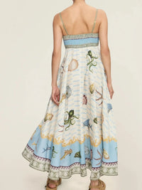 Printed Square Neck Maxi Cami Dress