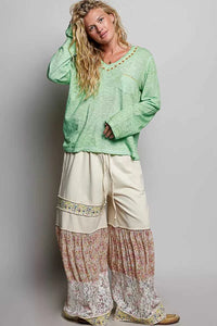 POL V-Neck Contrast Stitch Lightweight Knit Long Sleeve Top 100100758871141 43 Affordable Fashion Under $100 Jerry's Apparel 