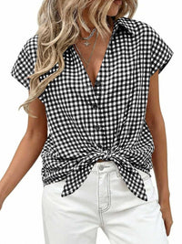Gingham Print Button-Down Shirt 100100535526342 33 Affordable Fashion Under $100 Jerry's Apparel 