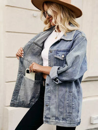 Button Up Long Sleeve Denim Jacket 100100316291883 79 Affordable Fashion Under $100 Jerry's Apparel 