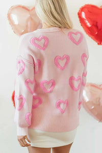 Heart Shape Bubble Sleeve Baggy Sweater 100100868213065 63 Affordable Fashion Under $100 Jerry's Apparel 